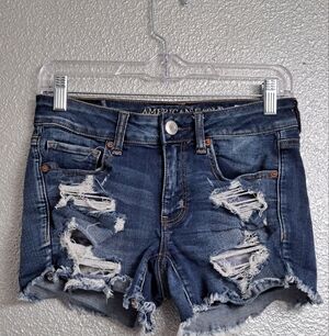 American Eagle Outfitters  Distressed Cut Off Jeans